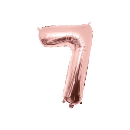 7 Jaar Cijfer Ballon Rose Goud Leeg 86cm van Paper Dreams koop je bij Partywinkel