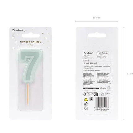 7 Jaar Kaars Lichtgroen 10cm van Partydeco koop je bij Partywinkel