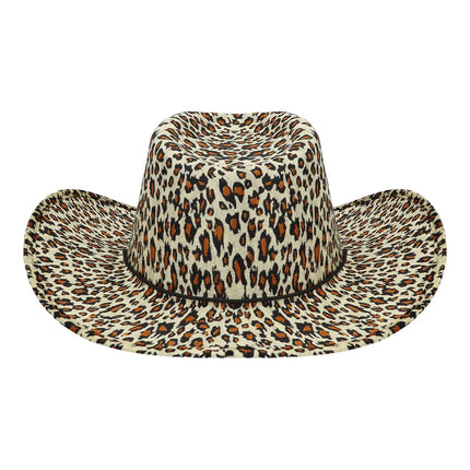 Cowboyhat med vild leopardmønster