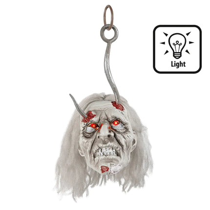 Halloween falsk zombiehoved 36 cm