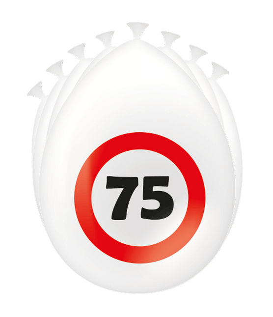75 Jaar Ballonnen Verkeersbord 30cm van Paper Dreams koop je bij Partywinkel