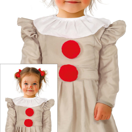 Halloween-kjole pige-klovn med krave
