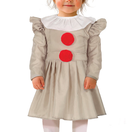 Halloween-kjole pige-klovn med krave