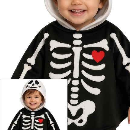 Halloween-poncho til baby – skelet