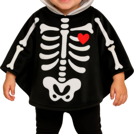 Halloween-poncho til baby – skelet