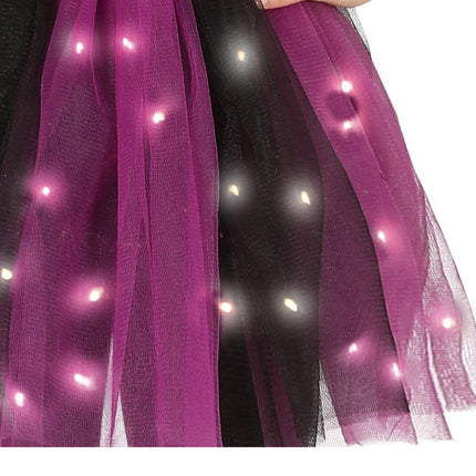 Hekse halloweenkostume pige sort lilla