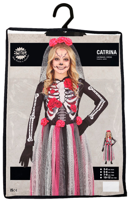 Dia De Los Muertos-kostume pige