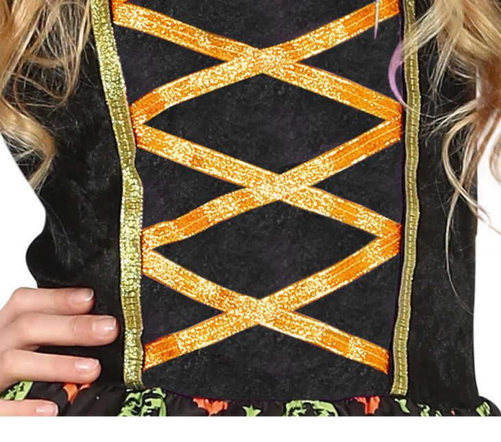 Hekse halloweenkostume pige græskar