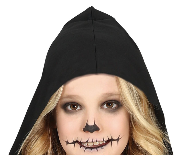 Skelet halloweenkostume pige sort