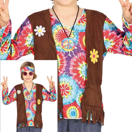 Hippie-kostume dreng blomster