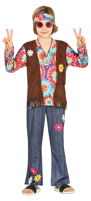 Hippie-kostume dreng blomster