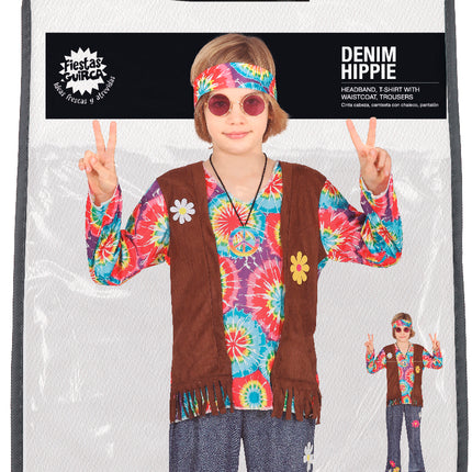 Hippie-kostume dreng blomster