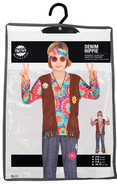 Hippie-kostume dreng blomster