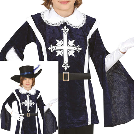 Musketer-kostume dreng blå
