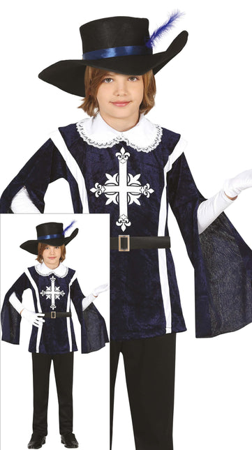 Musketer-kostume dreng blå
