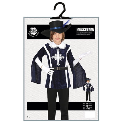 Musketer-kostume dreng blå