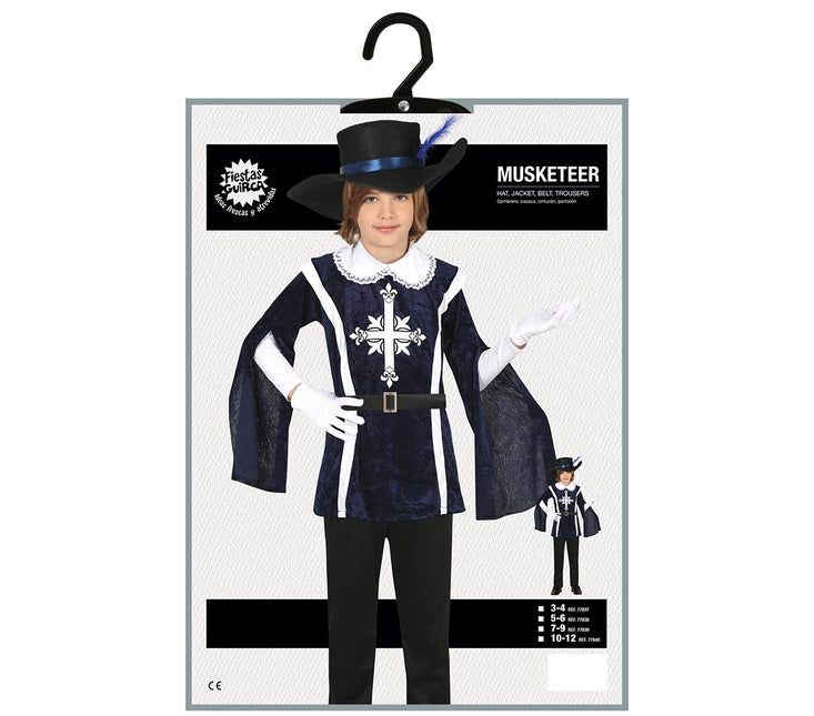 Musketer-kostume dreng blå