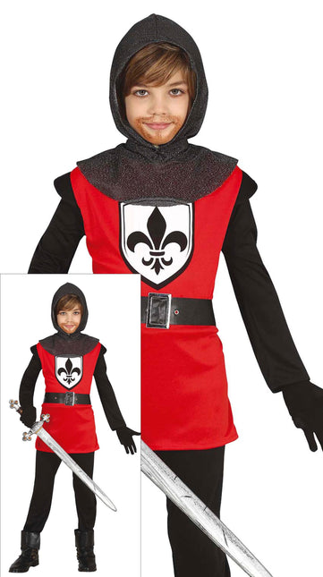 Ridderkostume dreng rød