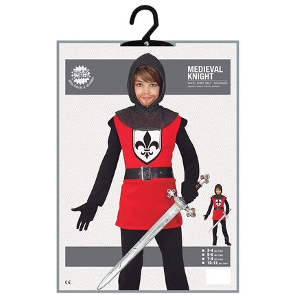 Ridderkostume dreng rød