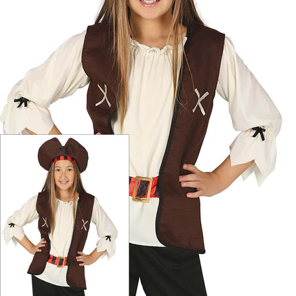 Piratdragt Brun pige