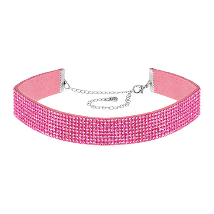Choker Crystal, lyserød