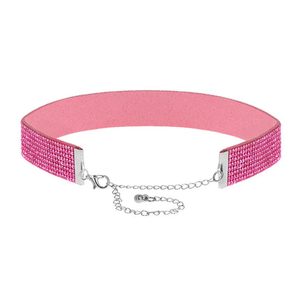 Choker Crystal, lyserød