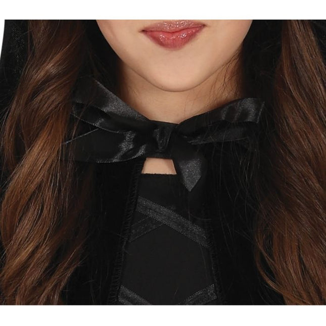 Spøgelses halloweenkostume pige sort