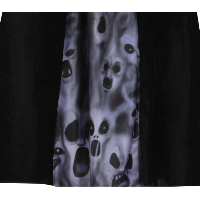 Spøgelses halloweenkostume pige sort