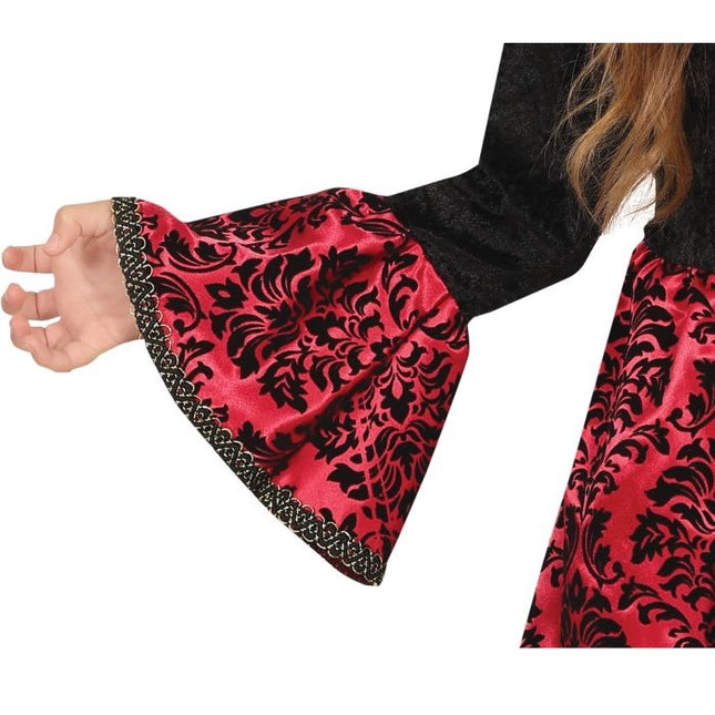 Vampyr halloweenkostume pige sort rød