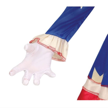 Gyserklovn halloweenkostume pige blå rød