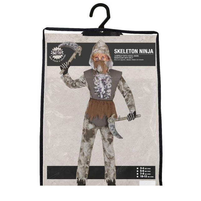 Ninja-kostume barn grå