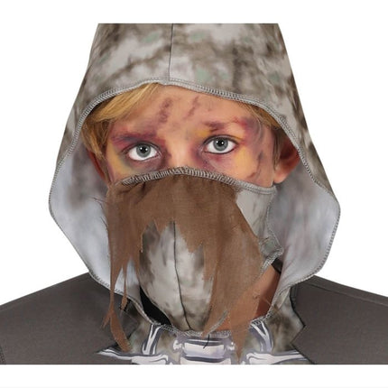 Ninja-kostume barn grå