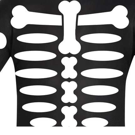 Skelet halloweenkostume barn hvid sort
