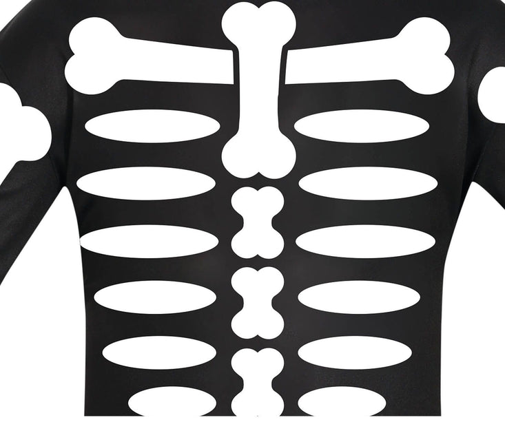 Skelet halloweenkostume barn hvid sort