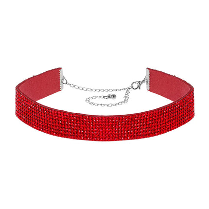 Choker Crystal rød