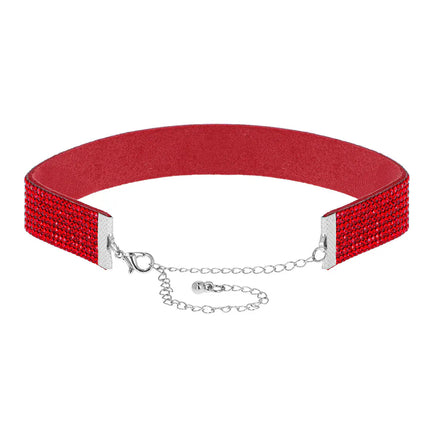 Choker Crystal rød