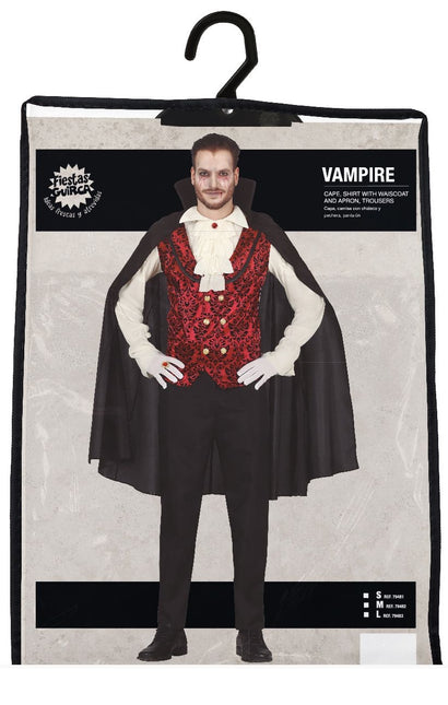 Vampyr halloweenkostume mænd rød hvid