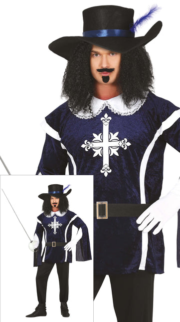 Musketer kostume mænd blå