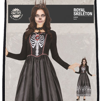 Skeletkjole dame sort