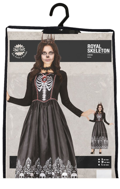 Skeletkjole dame sort