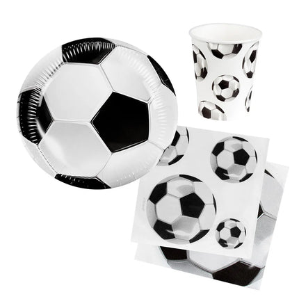 Fodbold-bordssæt (6 tallerkener, 6 kopper, 12 servietter)