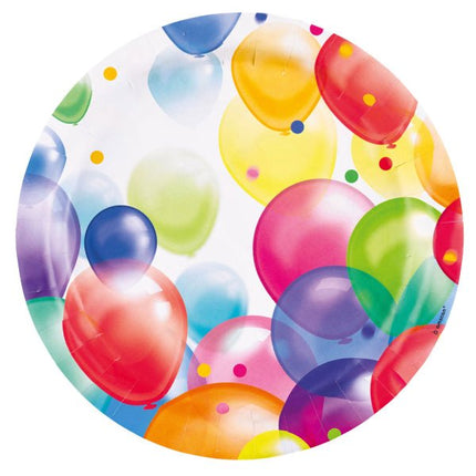 8 Borden Balloons Round Papier 23 cm van Riethmueller koop je bij Partywinkel