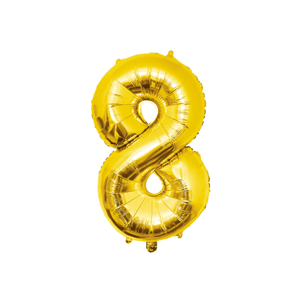 8 Jaar Cijfer Ballon Goud Leeg 86cm van Paper Dreams koop je bij Partywinkel