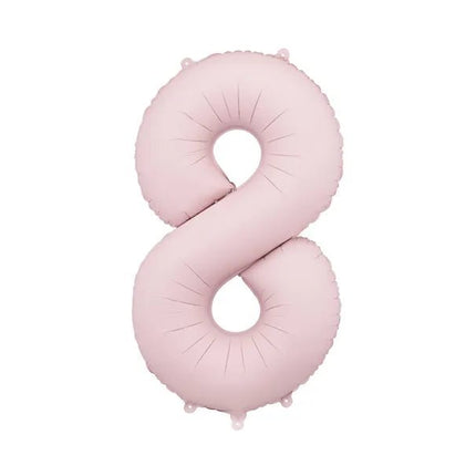 8 Jaar Cijfer Ballon Lichtroze Leeg 86cm van Partydeco koop je bij Partywinkel
