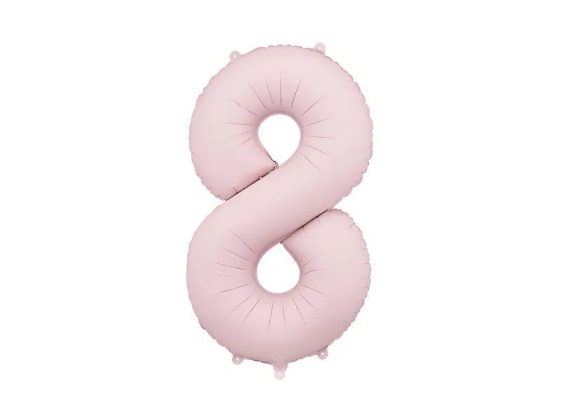 8 Jaar Cijfer Ballon Lichtroze Leeg 86cm van Partydeco koop je bij Partywinkel