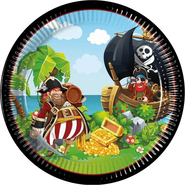 8 Paper plates large 23cm FSC Island Pirates van Procos koop je bij Partywinkel