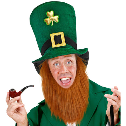 St. Patrick's Day-hat med skæg, 25 cm