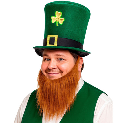 St. Patrick's Day-hat med skæg, 25 cm