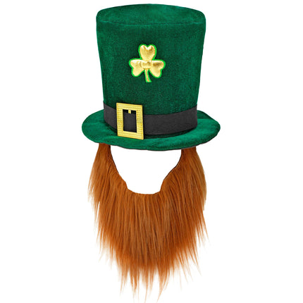 St. Patrick's Day-hat med skæg, 25 cm