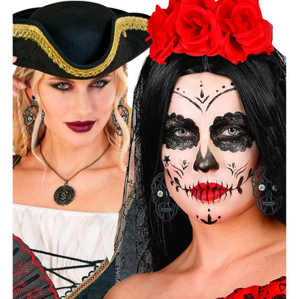 Halloween-øreringe med skeletter